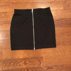 Black Zippered Mini Skirt